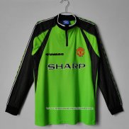 Retro Camisola Manchester United Goleiro 1998-1999 Manga Comprida