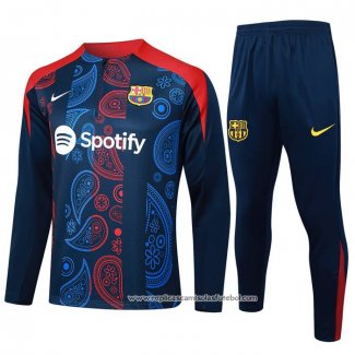 Sueter de Treinamento Barcelona 2024-2025 Crianca Azul y Vermelho