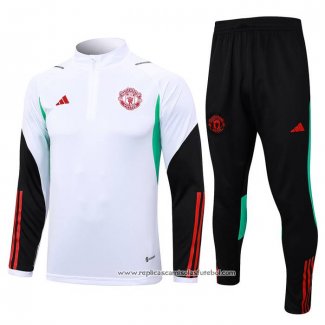 Sueter de Treinamento Manchester United 2023-2024 Crianca Branco