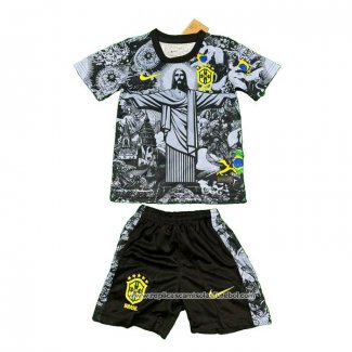 Camisola Brasil Jesus 2024-2025 Crianca Preto