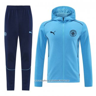 Fato de Treino Hoodie Manchester City 2024-2025 Azul