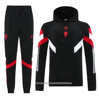 Fato de Treino Hoodie Manchester United 2024 Preto