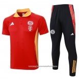 Conjunto Polo del Bayern de Munique 2024-2025 Vermelho