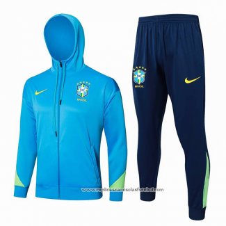 Fato de Treino Hoodie Brasil 2024-2025 Azul