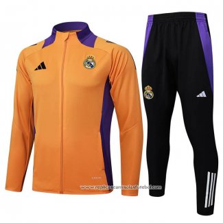 Jaqueta de Treinamento Real Madrid 2024-2025 Crianca Laranja