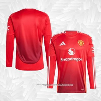 Camisola 1º Manchester United 2024-2025 Manga Comprida