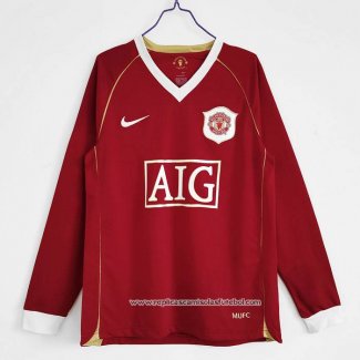 Retro Camisola 1º Manchester United 2006-2007 Manga Comprida