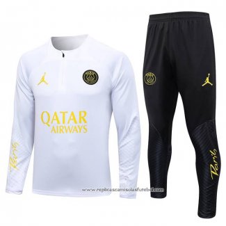 Sueter de Treinamento Paris Saint-Germain Jordan 2023-2024 Crianca Branco