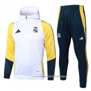 Sueter de Treinamento Real Madrid 2024-2025 Branco Amarelo