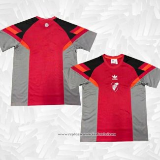 Camisola Pre Match del River 2024 Cinza Vermelho