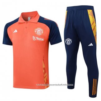 Conjunto Polo del Manchester United 2024-2025 Laranja