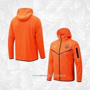 Jaqueta Hoodie Barcelona 2022-2023 Laranja