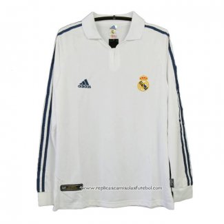 Retro Camisola 1º Real Madrid 2001-2002 Manga Comprida