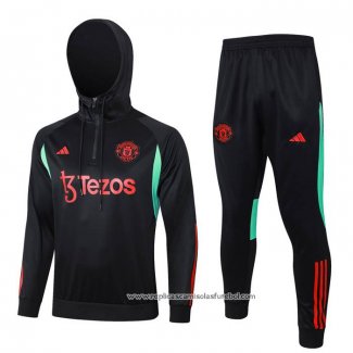 Sueter de Treinamento Manchester United 2023-2024 Crianca Preto y Vermelho