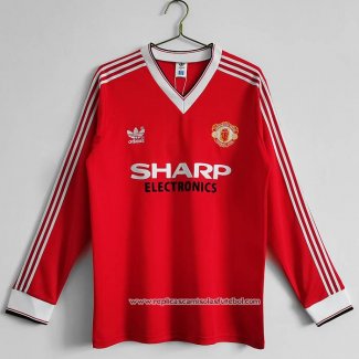 Retro Camisola 1º Manchester United 1983 Manga Comprida