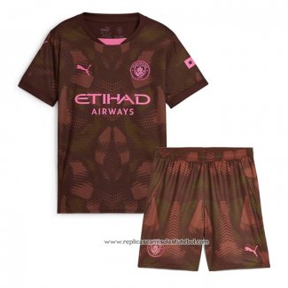 Camisola 1º Manchester City Goleiro 2024-2025 Crianca