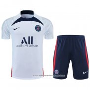 Fato de Treino Paris Saint-Germain 2022-2023 Manga Curta Branco - Calcas Curta