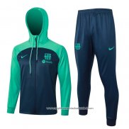 Fato de Treino Hoodie Barcelona 2023-2024 Crianca Azul y Verde