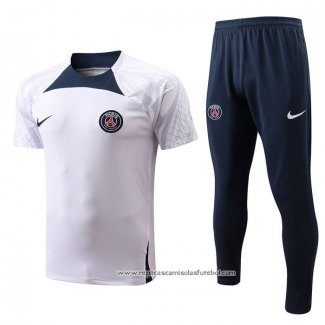 Fato de Treino Paris Saint-Germain 2022-2023 Manga Curta Branco