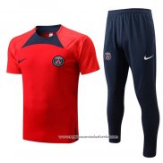 Fato de Treino Paris Saint-Germain 2022-2023 Manga Curta Vermelho