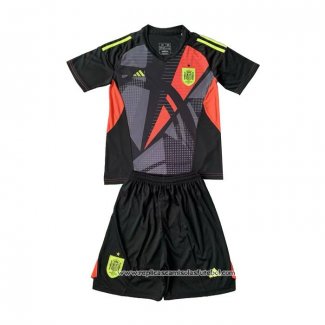 Camisola Espanha Goleiro 2024 Crianca Preto