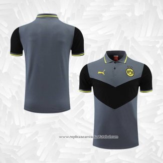 Camisola Polo del Dortmund 2022-2023 Cinza y Preto