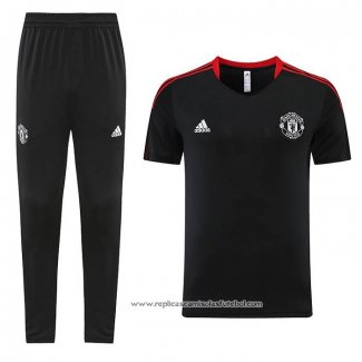 Fato de Treino Manchester United 2023-2024 Manga Curta Preto