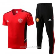 Fato de Treino Manchester United 2022-2023 Manga Curta Vermelho