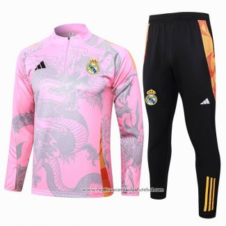 Sueter de Treinamento Real Madrid Dragon 2024-2025 Rosa