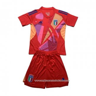 Camisola Italia Goleiro 2024-2025 Crianca Vermelho