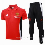 Conjunto Polo del Manchester United 2024-2025 Vermelho