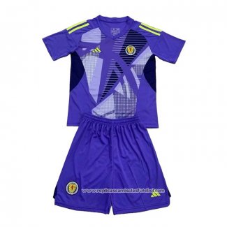 Camisola Escocia Goleiro 2024 Crianca Azul