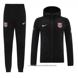 Fato de Treino Hoodie Barcelona 2024-2025 Preto