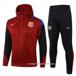 Fato de Treino Hoodie Barcelona 2024-2025 Vermelho